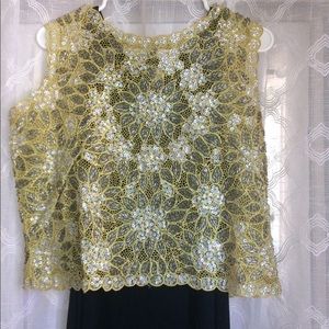 Vintage Sequin Beaded Cropped Sleeveless Top